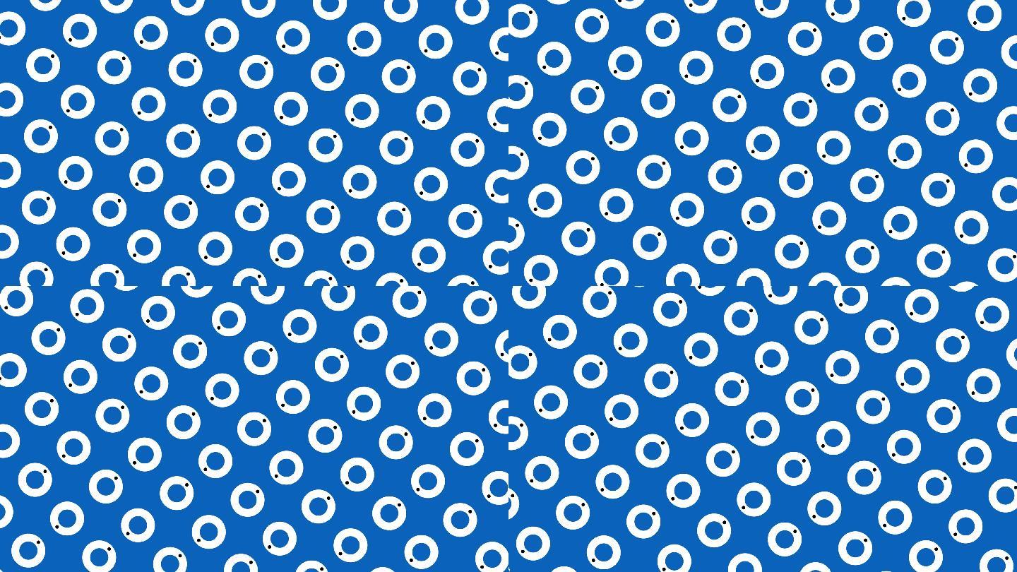 蓝色背景动态动态圆圈万花筒规律排列动态