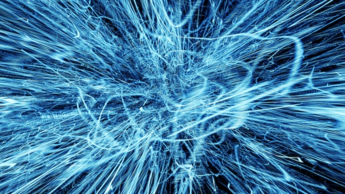 漂浮的抽象粒子线AI人工智能蓝色科技背景