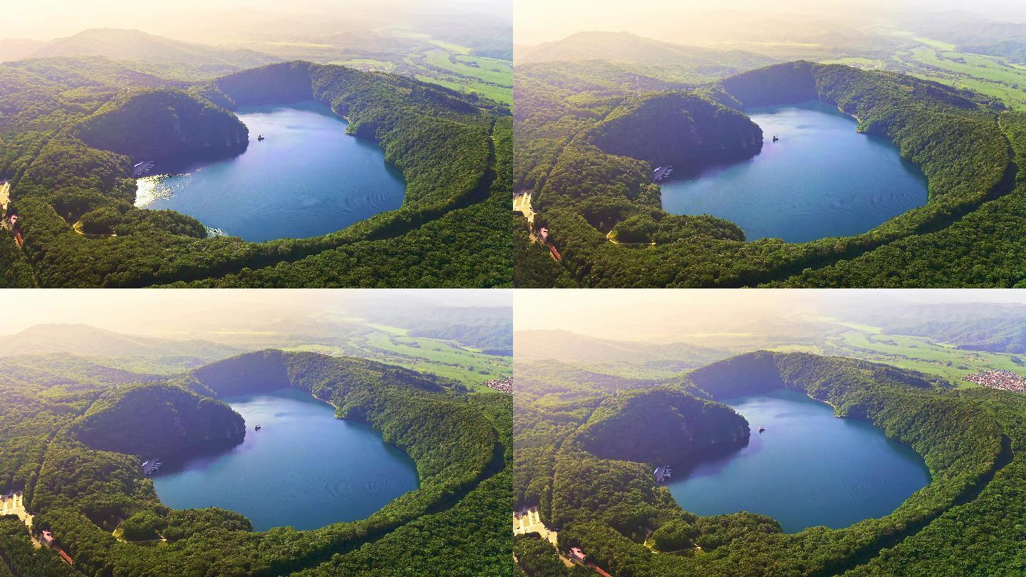 吉林省集安市龍灣群國家森林公園火山口航拍