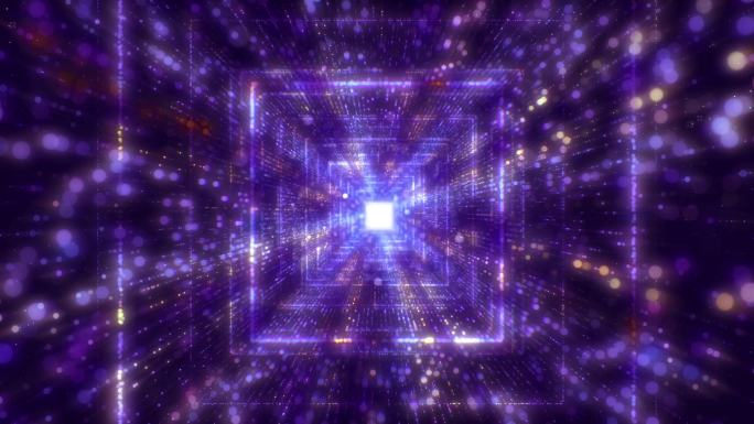 粒子抽象方形隧道数字世界信息世界二次元