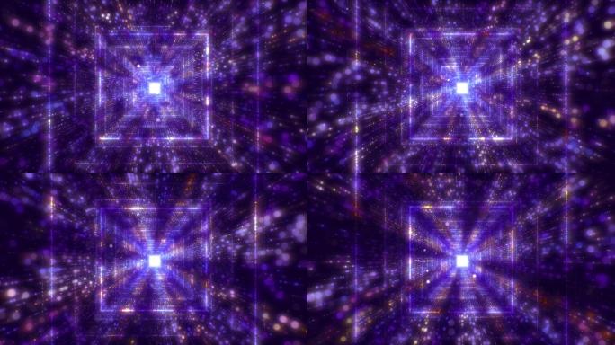 粒子抽象方形隧道数字世界信息世界二次元