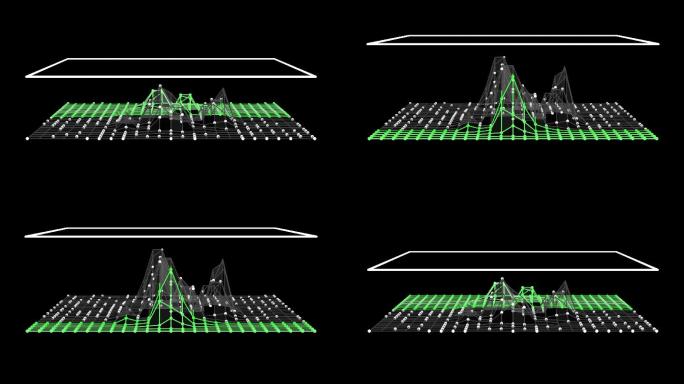 3D抽象景观地形视图动画