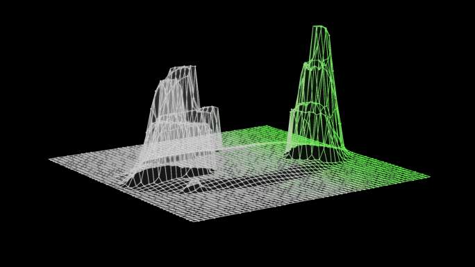 3D抽象景观地形视图动画