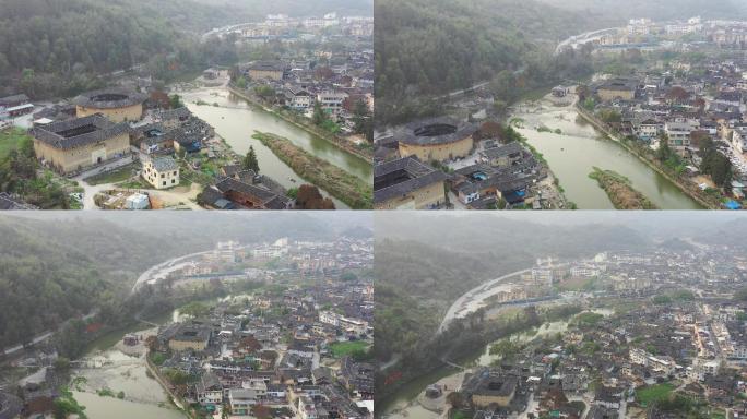 4K原素材-航拍福建云水谣古镇全景