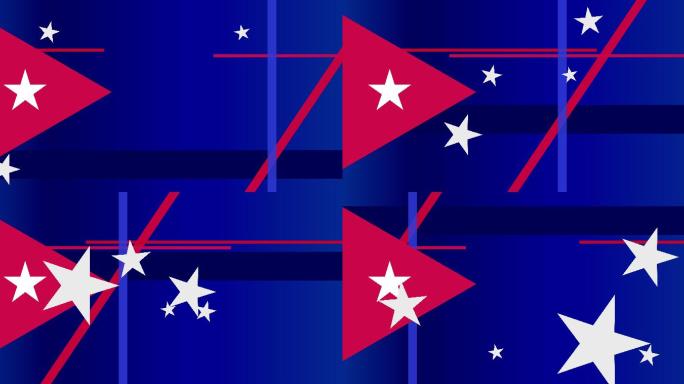 古巴国旗动画红白蓝