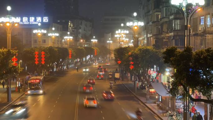 城市夜景延时航拍