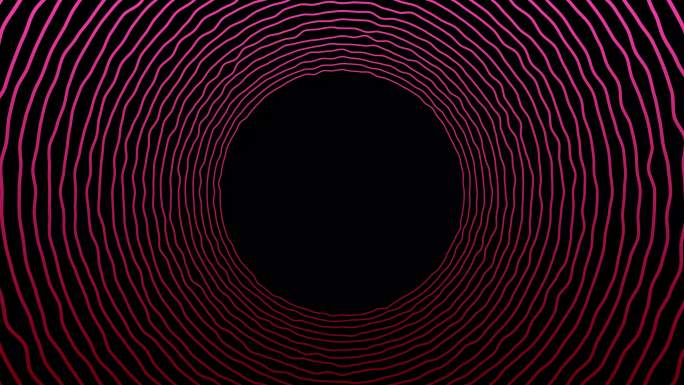 抽象圆形隧道背景卡通二维动画MG旋涡线条