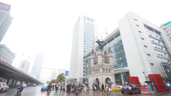 武汉协和医院大楼外景 门诊大厅 门口牌匾