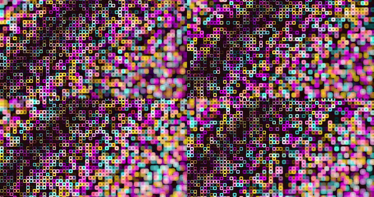 彩色背景场景变化变幻多彩方阵矩阵网格科技