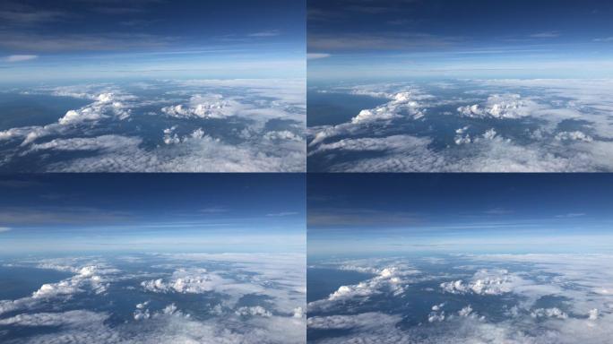 美丽的云层俯瞰鸟瞰飞机视角太空白云
