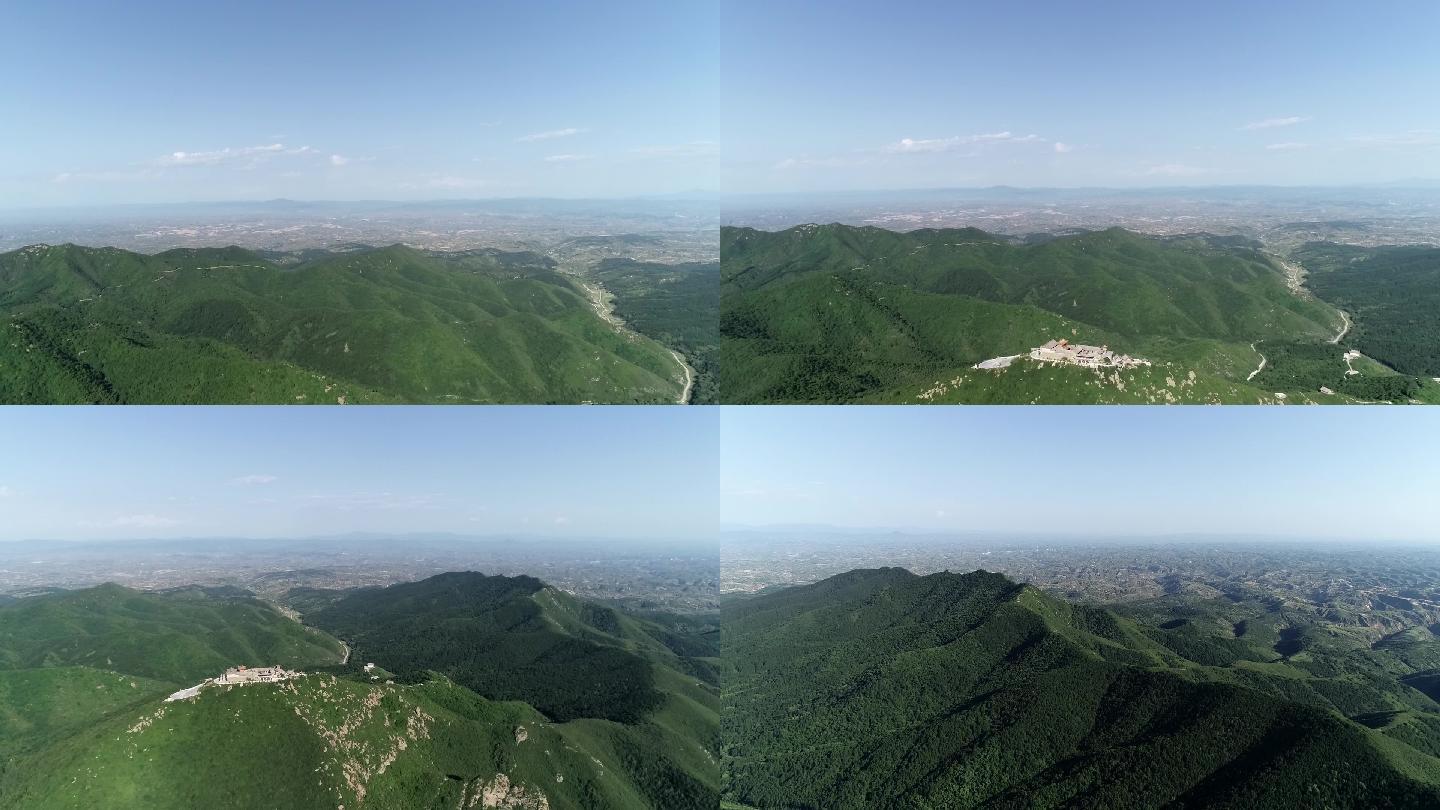 航拍太行山  山上的植被 茂密的树林