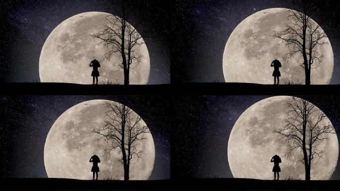 超级月亮背景特效视频