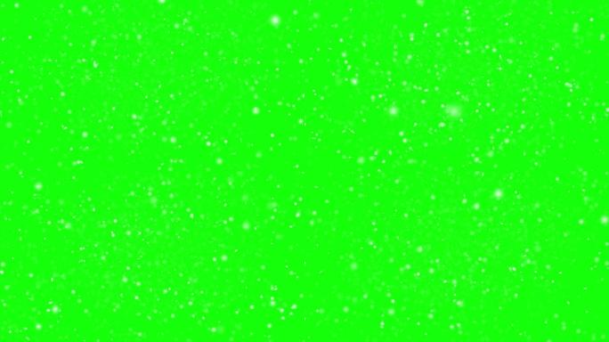 绿色屏幕上的雪花动画