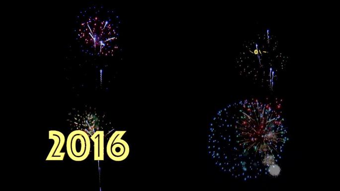 2016年新年烟花主题动画。