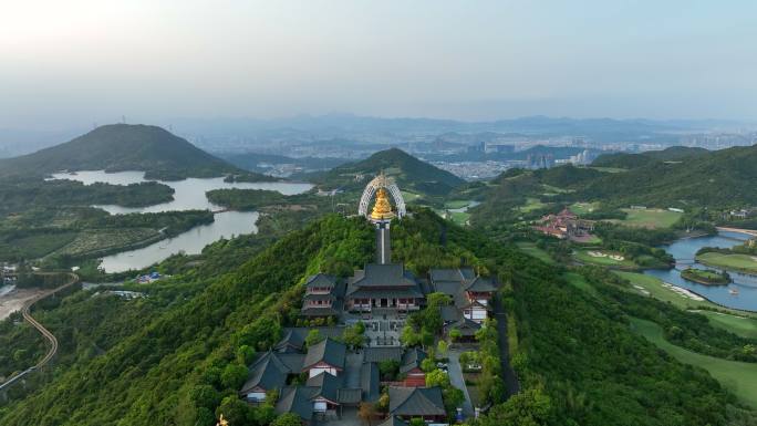 东部华侨城大华兴寺航拍4k