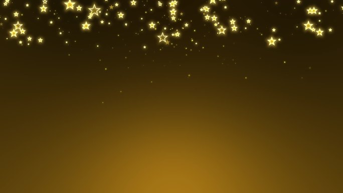 黄色背景场景金色星光五角星闪烁光效