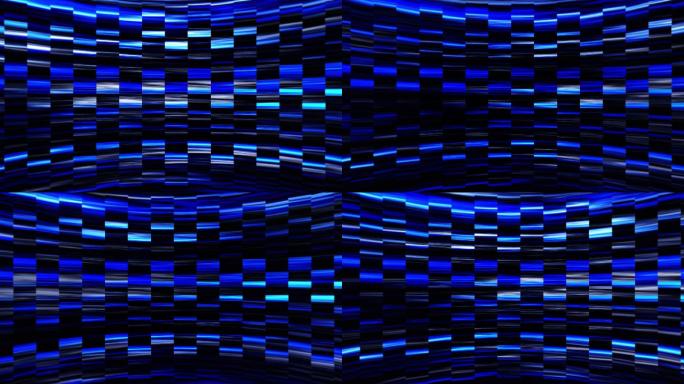 抽象蓝色霓虹灯发光方形线条图案背景