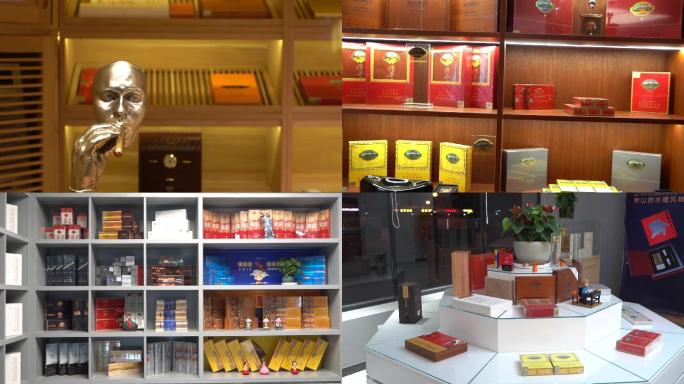 雪茄烟草柜台展示雪茄品牌陈列柜