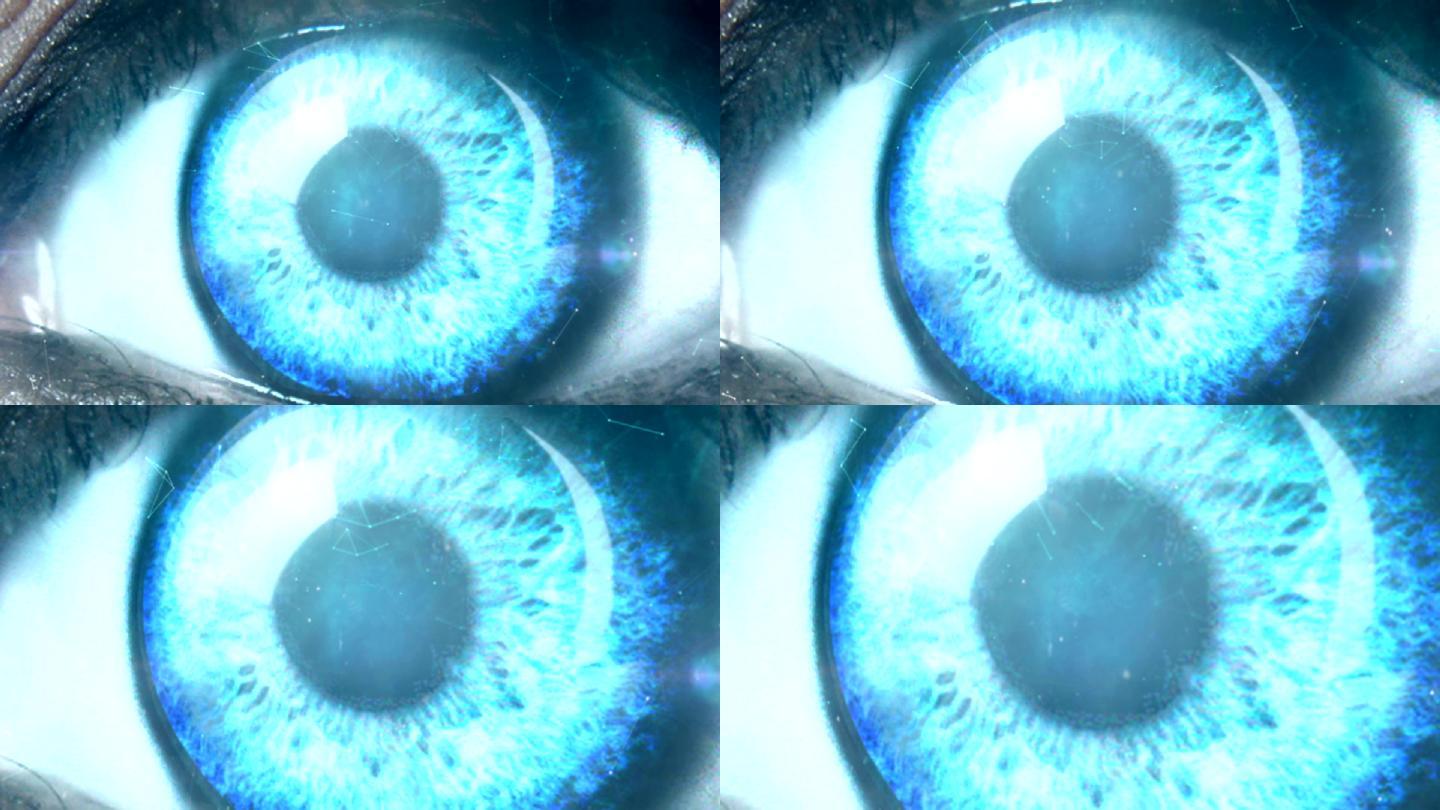 眼球微距摄影特效视频科技片头