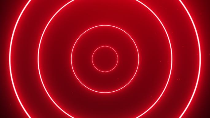 4k漂亮的抽象红色圆形隧道
