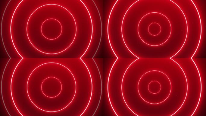 4k漂亮的抽象红色圆形隧道