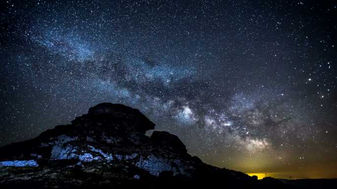 时间推移-银河梦幻银河星空极光延时流星雨