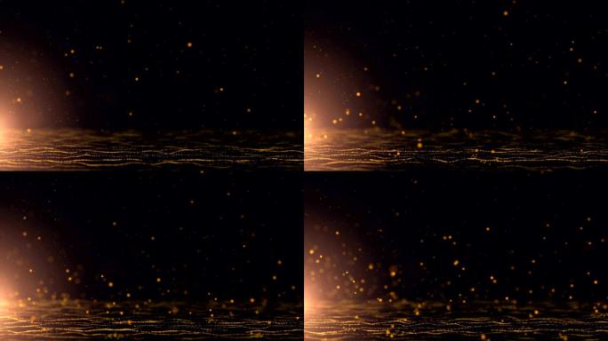 金色弹跳粒子与波型动画