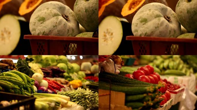 【镜头合集】菜市场贩卖各种蔬菜 (1)