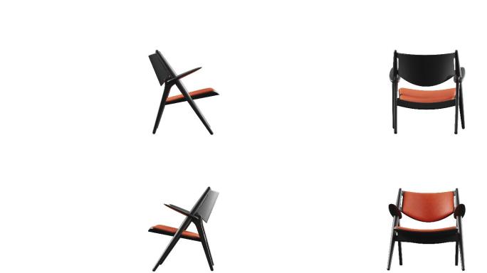 4k三维扶手椅皮椅3D家私家具