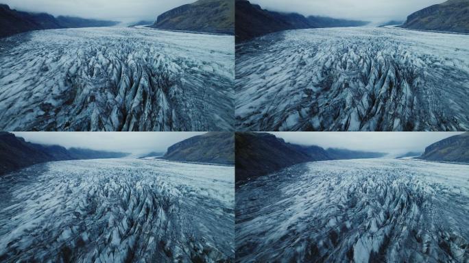 冰岛冰川鸟瞰图冰川航拍冰岛自然风光冰山雪