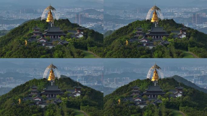 东部华侨城大华兴寺航拍4k