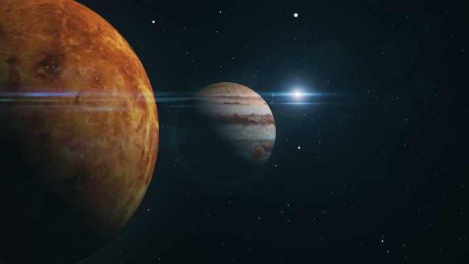木星和金星太阳系行星木星金星宇宙空间