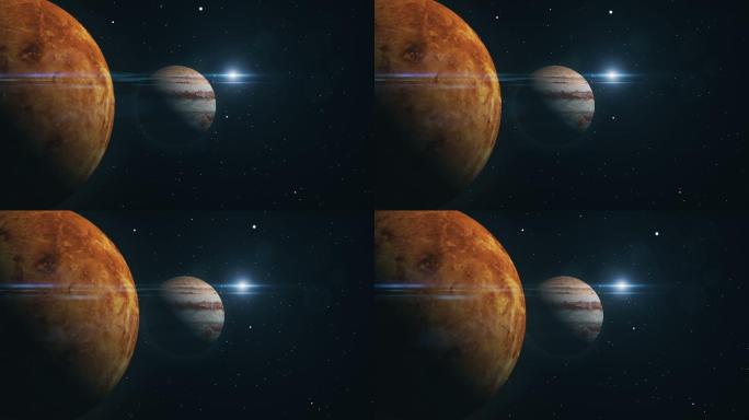 木星和金星太阳系行星木星金星宇宙空间