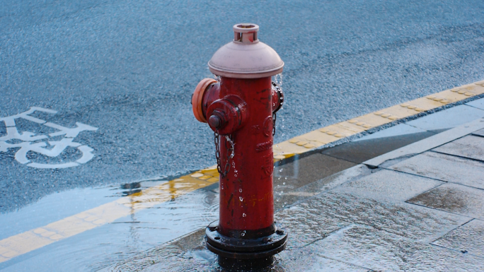 漏水的消防栓