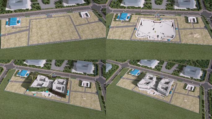 3dmax建筑施工进度模拟动画