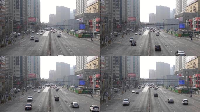 沈阳文化路彩塔街过街天桥车辆升格摄影