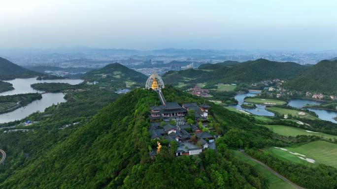 东部华侨城大华兴寺航拍4k