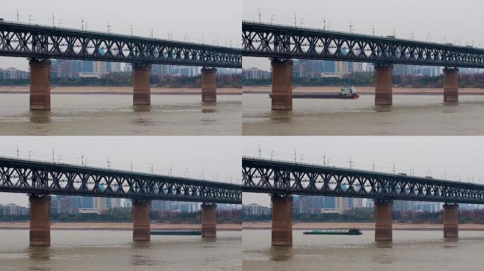 武汉地标建筑桥梁长江大桥4K