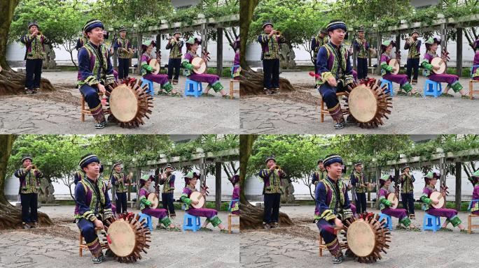 贵州布依族八音坐唱民族鼓拍摄4K