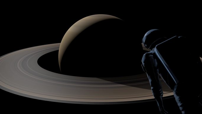 土星黎明与宇航员3d模型宇宙航空外星人