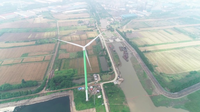 4k 利港电厂 风力发电 长江