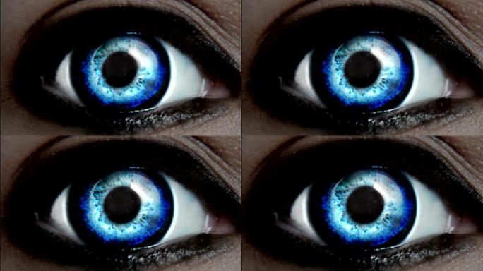 眼球微距摄影蓝眼睛外星人眼珠