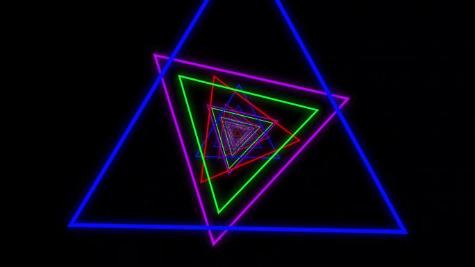霓虹灯三角形背景视频素材动感dj街舞演出