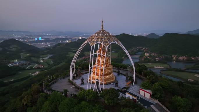 东部华侨城大华兴寺航拍4k