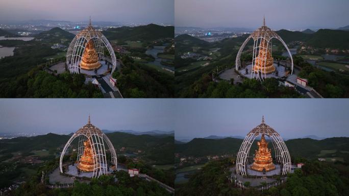 东部华侨城大华兴寺航拍4k