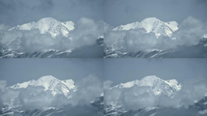 雪山珠峰冰岛云雾云海冰川积雪