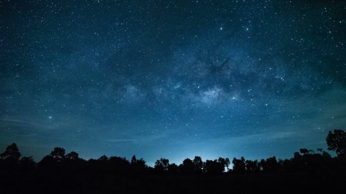 美丽的夜空银河系星星的时间流逝。