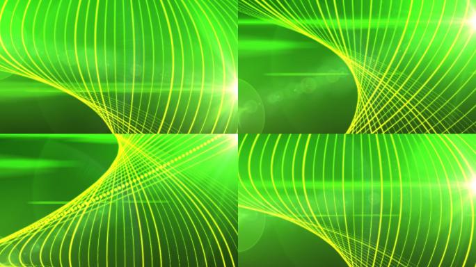抽象波浪线背景光束光线线条发散扭动光效绿