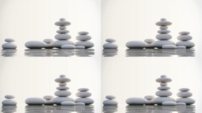禅石平衡动画视频素材动态纹理抽象概念