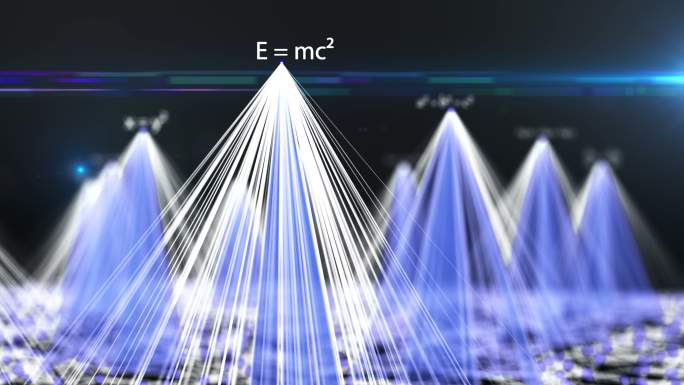未来主义网络物理数学方程式点线连接